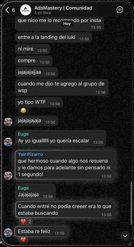 Mensaje de un alumno en la comunidad